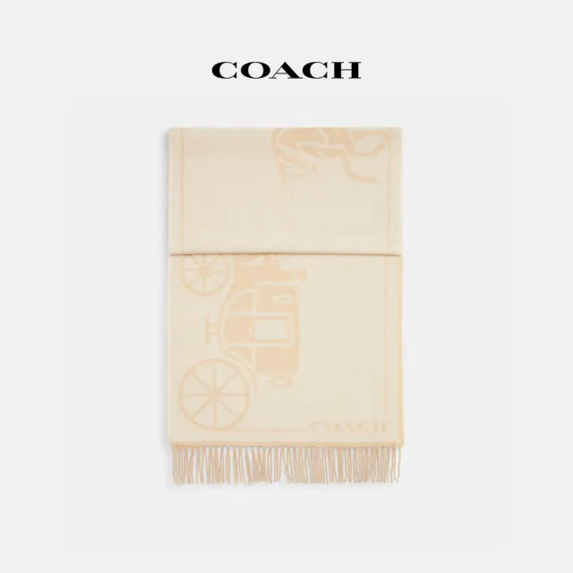 【COACH】蔻馳官方直營 經典Logo大尺寸圍巾-多色可選 線上限定 交換禮物(CU807 CU808)