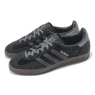 【adidas 愛迪達】德訓鞋 Gazelle Indoor W 女鞋 碳黑 深灰 復古 休閒鞋 愛迪達(JI2712)