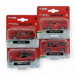 1:64模型車 法拉利ENZO 488 GTB 599 GTO 430 Scuderia(法拉利超跑模型 四車組合)