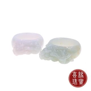 【喜緣玉品】天然翡翠寬版貔貅戒指(直)