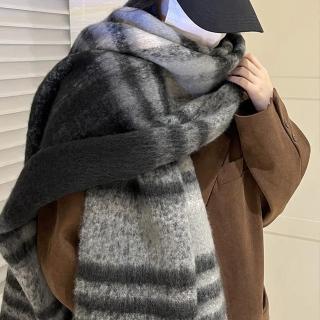 【LEEHER】格子圍巾/條紋圍巾/加厚圍巾/流蘇圍巾/百搭圍巾/馬海毛圍巾/仿羊絨披肩/披肩/披巾/圍巾/圍脖
