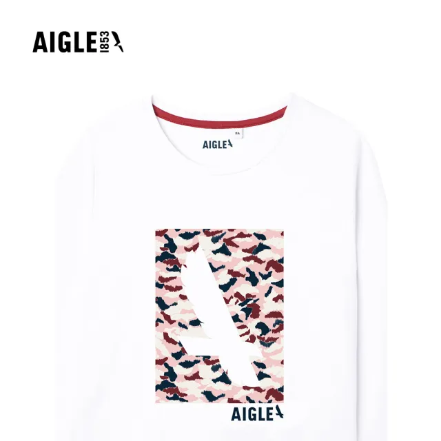 【AIGLE】童 有機棉長袖T恤AG-15008A130 白色(童裝 童上衣 有機棉)