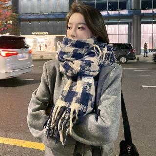 【LEESA】韓國圍巾\格子圍巾\流蘇圍巾\圍巾\披巾\披肩\圍脖\千鳥紋圍巾\仿羊絨披肩\保暖毯\百搭配件