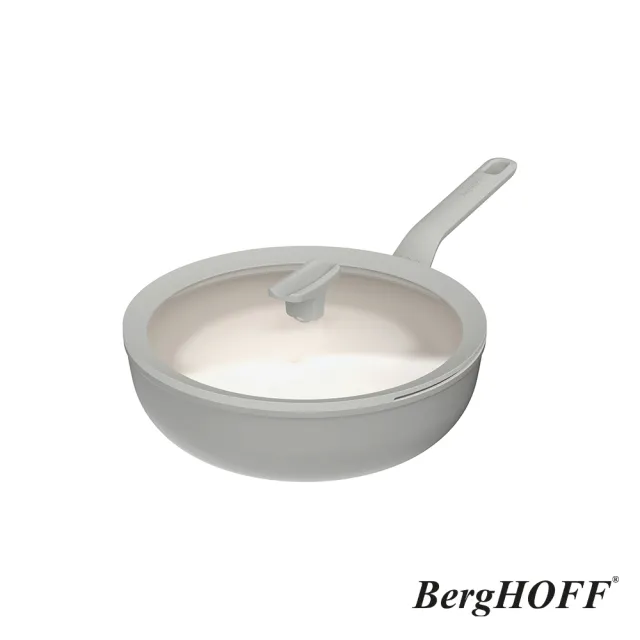 【BergHOFF 貝高福】Balance陶瓷塗層不沾鍋單柄含蓋炒鍋28cm(BHBL-28W)