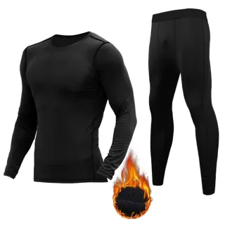 【Supamoto】機車用冬季刷毛滑衣套裝(排汗衣/防摔/秋冬/保暖內衣/健身緊身衣/騎士)