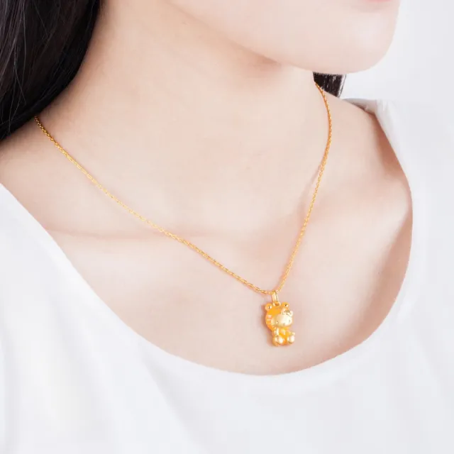 【Just Gold 鎮金店】Hello Kitty 十二生肖-百變Cutie-虎 黃金吊墜(不含鍊)