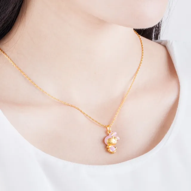 【Just Gold 鎮金店】Hello Kitty 十二生肖-百變Cutie-兔 黃金吊墜(不含鍊)