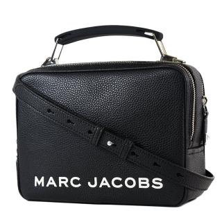 【MARC JACOBS 馬克賈伯】專櫃款 THE BOX23荔枝紋手提/斜背二用包-白字黑/中