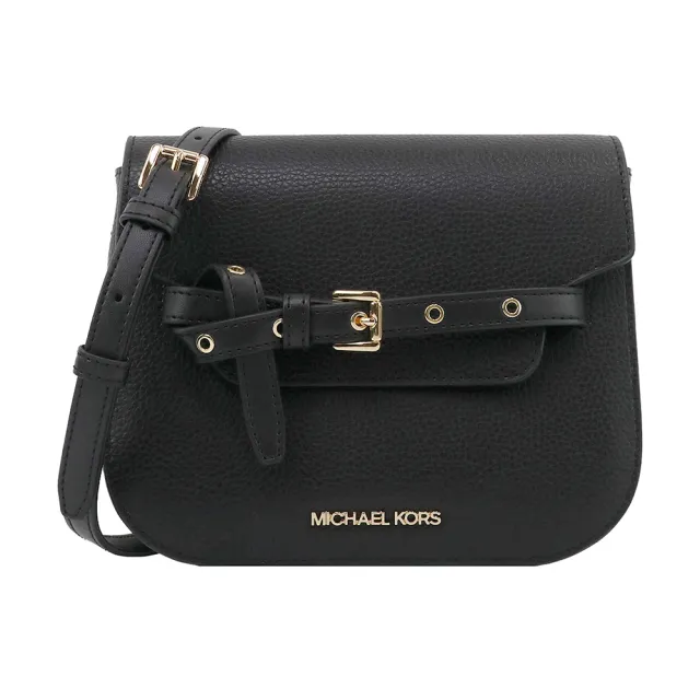 【Michael Kors】Emilia系列扭結裝飾皮革斜背馬鞍包(35S2GU5C1L/35S2GU5C1B)