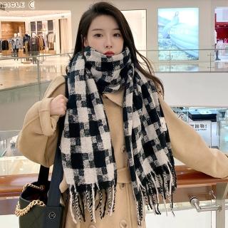【LEEHER】流蘇圍巾/格子圍巾/圍巾/披巾/披肩/圍脖/韓國圍巾/保暖毯/情侶圍巾/千鳥紋圍巾/仿羊