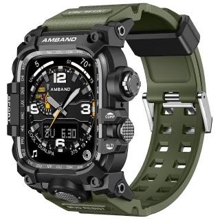 【Amband】Apple Watch 專用保護殼 ☆ M3 美國鋼鐵特攻軍規 軍綠色TPU 錶帶(46mm - Apple Watch 10)