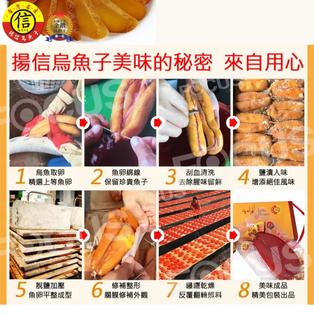 【揚信】5兩*10片第一名王信丁頂級金鑽烏魚子(年菜 年節 過年 伴手禮 禮盒 春節禮盒首選)