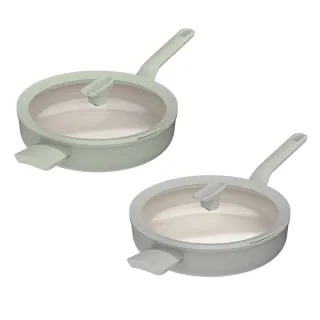 【BergHOFF 貝高福】Balance陶瓷塗層不沾鍋單柄附耳含蓋平底鍋26cm(BHBL-F26H)