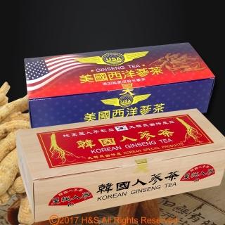 【瀚軒】特選韓國人參茶5g*30包+嚴選美國西洋參茶 3g*50包(各1盒)