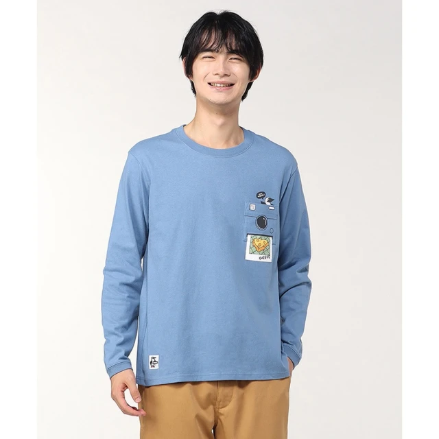 CHUMS CHUMS 休閒 Instant Camera Pocket Brushed L/S T長袖T恤 淺藍色 男(CH012451A002)