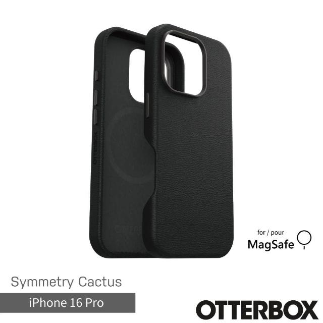 【OtterBox】iPhone 16 Pro 6.3吋 Symmetry Cactus 炫彩仙人掌皮革保護殼-黑(支援MagSafe)