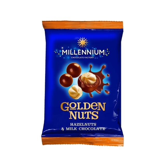 即期品【烏克蘭Millennium】黃金堅果-榛果牛奶巧克力球100g