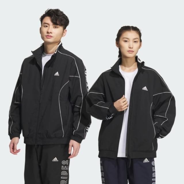 【adidas 愛迪達】外套 男 女 中性款 運動立領外套 亞規 WORD WOVEN JKT 黑 JH1023