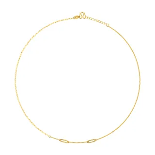 【Just Gold 鎮金店】輕奢 幾何 黃金項鍊