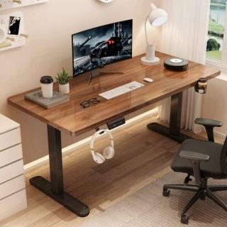 【MGSHOP】電動升降桌 160CM 電腦桌 辦公桌 書桌 兒童升降桌(隱藏款雙機芯D12 南洋楹木款)