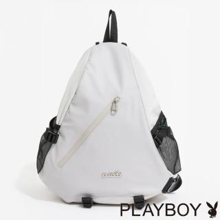 【PLAYBOY】單肩揹包 休閒尼龍系列(灰色)