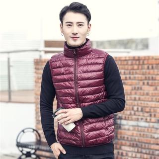 【巴黎精品】現貨+預購 真羽絨90%白鴨絨羽絨背心羽絨衣夾克(防寒保暖素色立領短款男外套5色p1ai9)