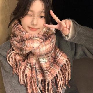 【LEESA】韓系圍巾\仿羊絨圍巾\流蘇圍巾\簡約圍巾\格子圍巾\保暖圍巾\小香風\氣質圍巾\不刺膚\百搭配件