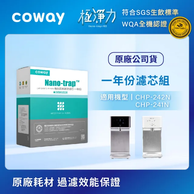 【Coway】奈米高效專用濾芯組 6吋一年份(適用CHP241N、CHP242N淨水器)