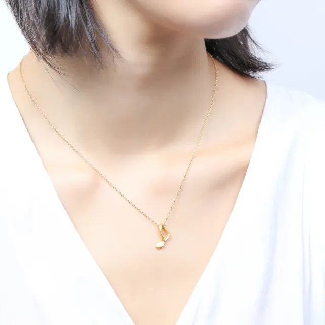 【Just Gold 鎮金店】輕韻柔揚-音符 黃金吊墜(不含鍊)