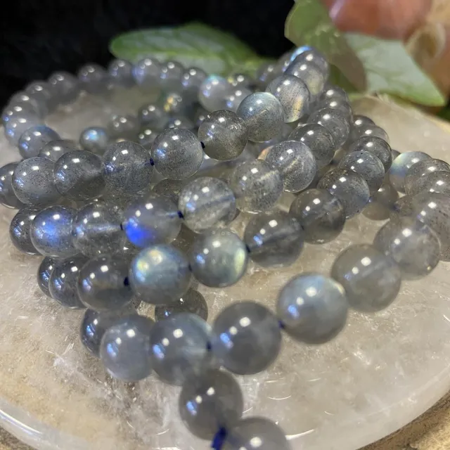 【Cozy 世界水晶原礦與茶】彩拉長強光 8mm 21-5(有助提升睡眠素質消除疲勞)