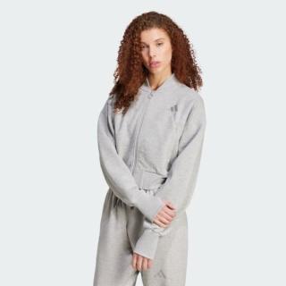 【adidas 愛迪達】外套 女 運動外套 落肩 寬鬆 W ALL SZN L JKT 灰 IY6833