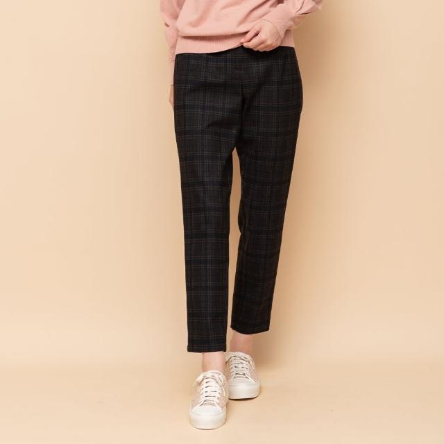 【perng yuh 芃諭名品】復古調性 格紋 彈性 九分褲(2024 AW Collection｜3C秋冬新品上市)