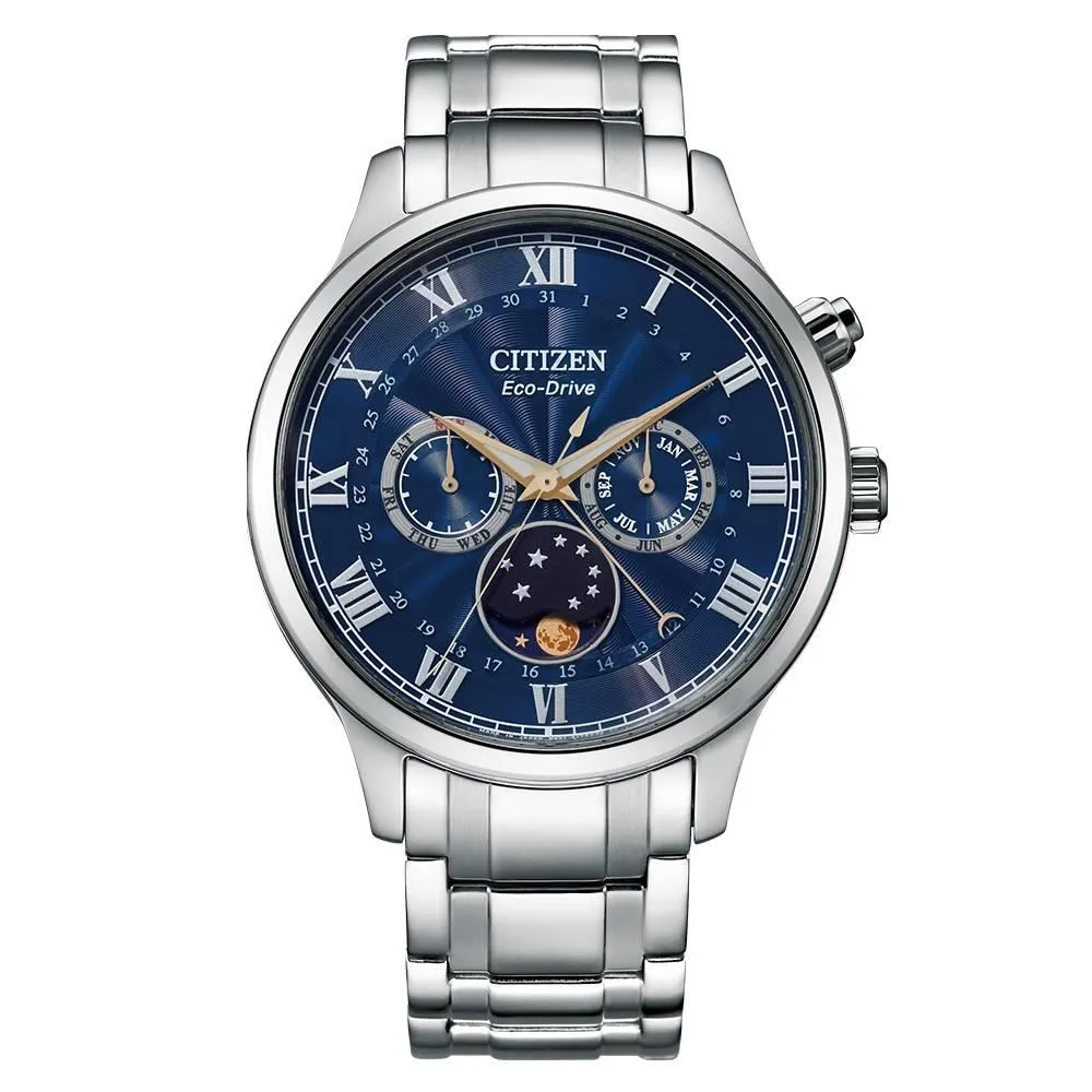 【CITIZEN 星辰】光動能紳男月相手錶  禮物  手錶(AP1050-81L)