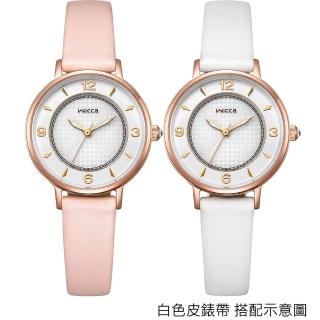 【CITIZEN 星辰】Wicca 少女系列 臺灣限定 光動能千鳥格紋腕錶 -附贈白色皮革錶帶(KP3-465-16)
