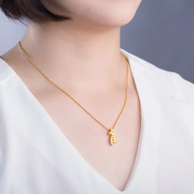 【Just Gold 鎮金店】十二生肖-雞影 黃金吊墜(不含鍊)
