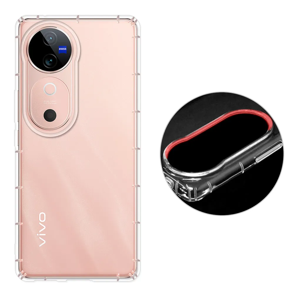 【RedMoon】vivo V40 / V40Pro 5G 防摔透明TPU手機軟殼 鏡頭孔增高版