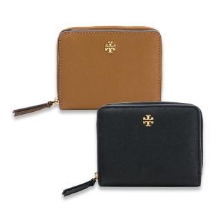 【TORY BURCH】Emerson防刮紋對開拉鍊零錢袋短夾(多款任選)