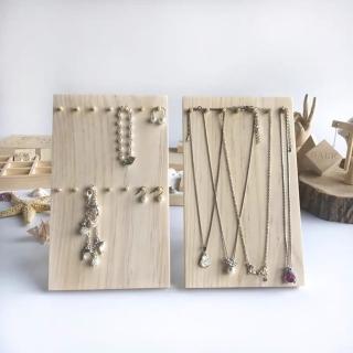 【無名精選】實木鑰匙圈掛架-A款(原木色 胡桃色 展示架 收納架)