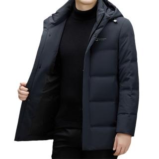 【巴黎精品】現貨+預購 真羽絨90%白鴨絨羽絨外套羽絨衣夾克(保暖冬季脫卸帽中長加厚羽絨男外套2色a1is94)