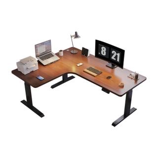 【MGSHOP】L型轉角 雙機芯 電動升降桌 電腦桌 辦公桌 書桌(180cm SD18-2)