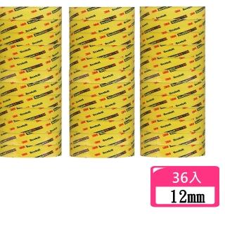 【3M】超透明筒裝OPP膠帶12mmx40y-36入 502S(封箱 手作 美勞 事務 學生)