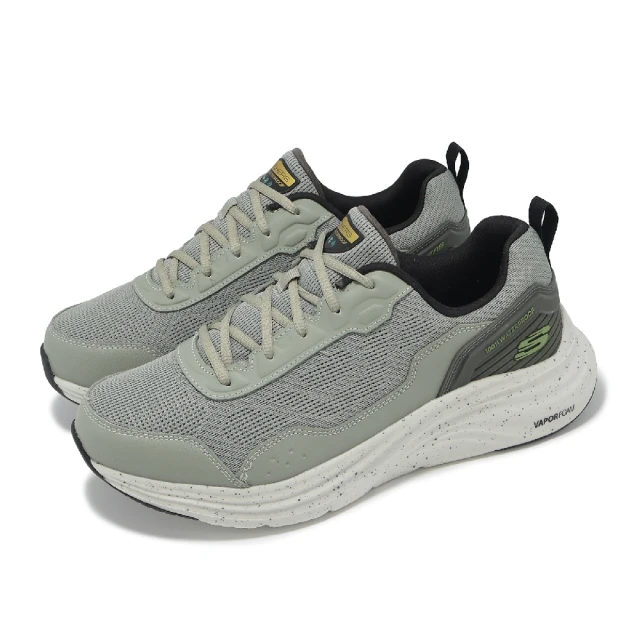 SKECHERS 休閒鞋 Vapor Foam-VEIKO 男鞋 寬楦 綠 防水鞋面 緩衝 健走鞋(232959-WSAGE)