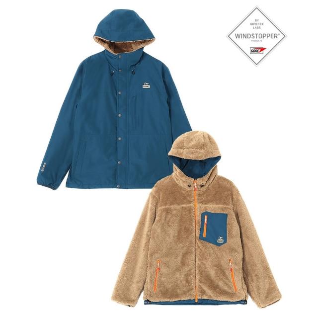 【CHUMS】CHUMS 休閒 Elmo Gore-Tex WINDSTOPPER RV Hoodie抗水外套 藍/淺棕 男(CH041431A099)