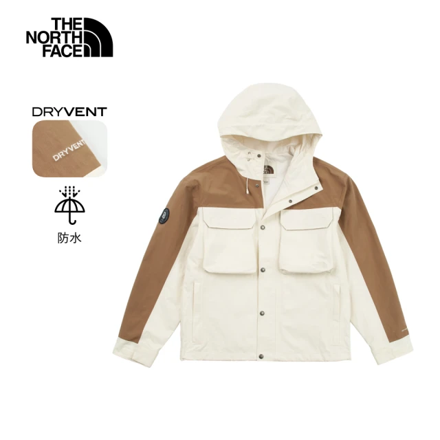 The North Face 新年款-北面男款米棕拼接DryVent防水透氣衝鋒衣｜8CAW95R(外套)