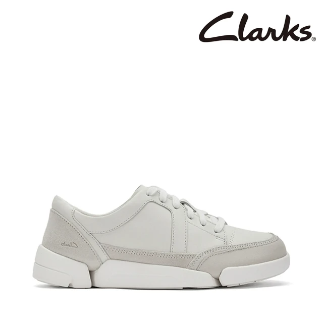 Clarks 女鞋 三瓣鞋2.0 Trigenic2 Nova異材質拼接設計輕盈寬楦休閒鞋 小白鞋(CLF81158C)