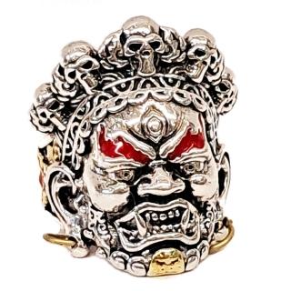 【十方佛教文物】大黑天{藏密}戒指(降服自身心魔 獲得無畏)