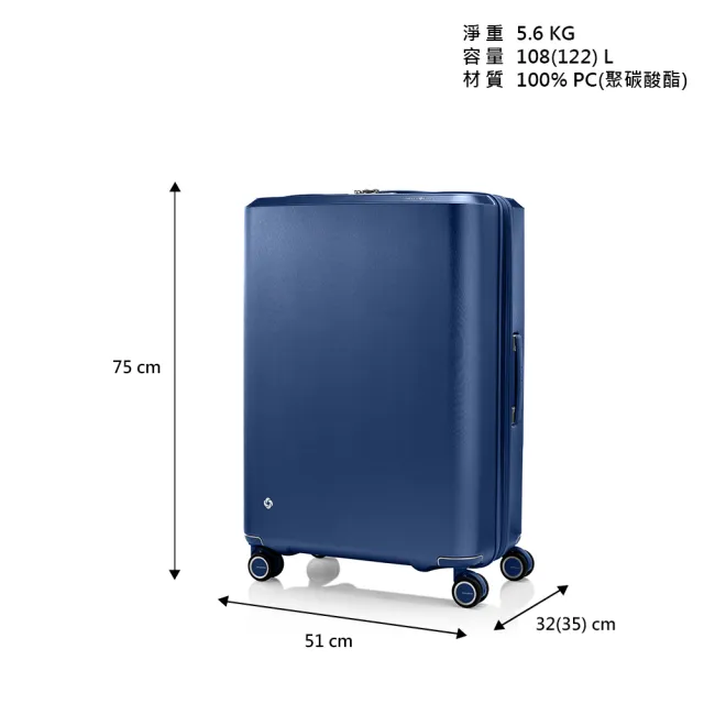 【Samsonite 新秀麗】李棟旭同款★28吋 EVOA Z 可擴充拉絲光澤防盜拉鍊PC減震輪行李箱(多色可選)