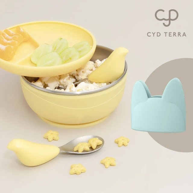 CYD TERRA 官方直營 PICABOO咘卡寶學習餐具含收納袋組加品牌帆布袋(寶寶餐具/兒童餐具/彌月禮盒)