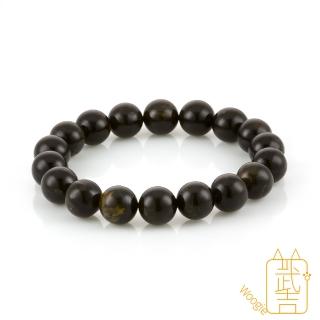 【Woogie武吉珠寶】琥珀蜜蠟精品海藻珀手鍊(異相藍綠10mm)