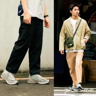 【plain-me】男女款 吸濕排汗直筒畫家長褲 PLN1803-232(黑 灰 卡其 軍綠 深藍 寬褲 褲子 長褲 休閒褲)